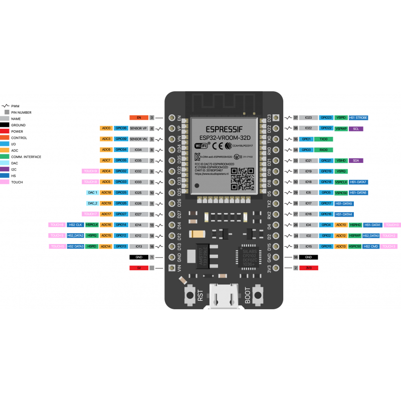 NodeMCU IoT 30P ESP32 ESP-32 Wifi & Bluetooth Development Board